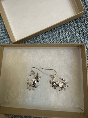 Silver Crab Dangle Earrings - Women Jewelry
